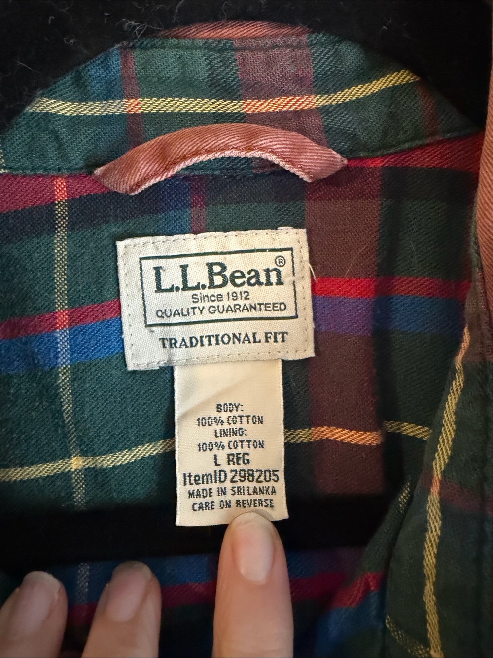 L.L. Bean Rust Button-Front Hurricane Shirt with Flannel Plaid Lining - Picture 7 of 11